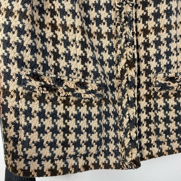 CABI Houndstooth Zip Tweed Sweater Career Academia Cardigan Blazer Jacket size 4 - Picture 13 of 15